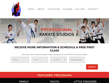 Tablet Screenshot of professionalkaratestudios.com